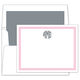 Pink Bristol Border Monogram Flat Note Cards Image 2 of 2